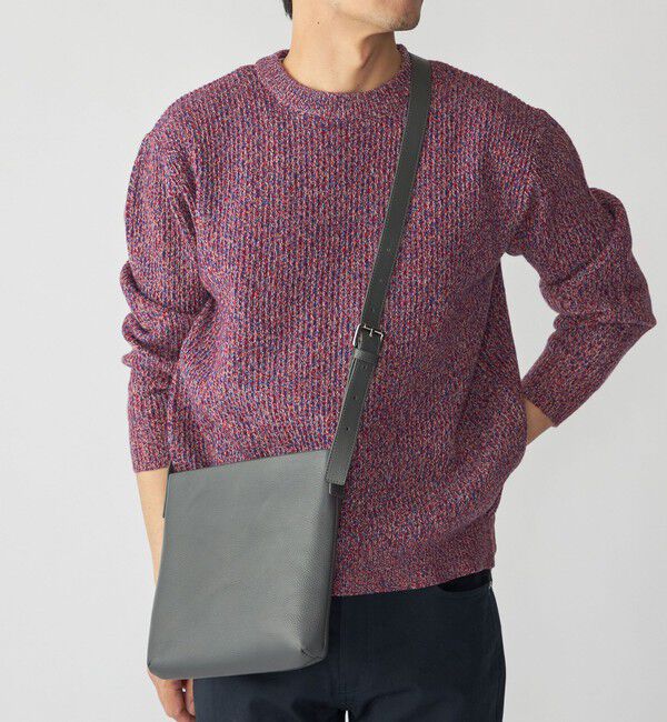 SHIPS「SHIPS: スマート レザー ショルダーバッグ」|ショルダー・メッセンジャー|ダークグレー