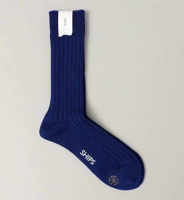 SHIPS「SHIPS: ベーシック リブ カラーソックス」|ソックス|ブルー