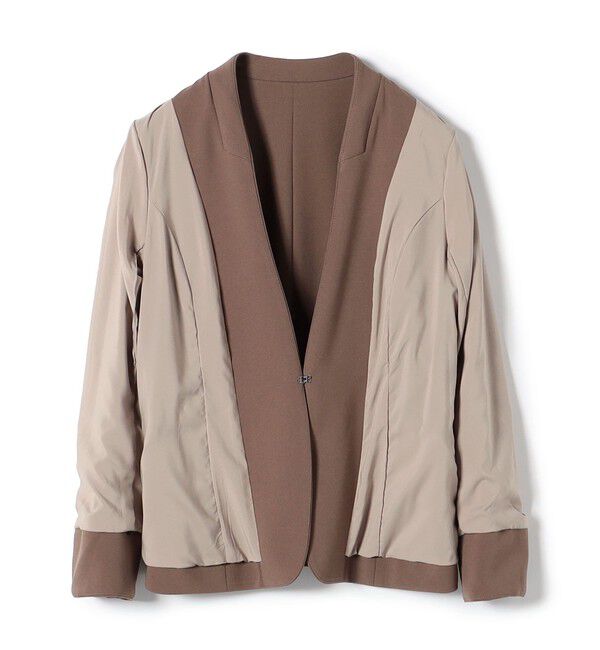 SHIPS Colors 「SHIPS Colors:ストレッチ ジョーゼット Vカラー ジャケット2(セットアップ対応可能)◇」|ノーカラージャケット|