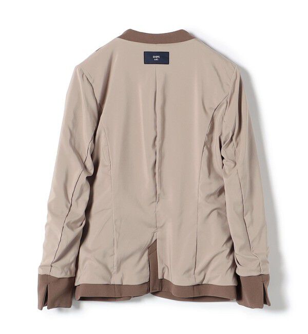 SHIPS Colors 「SHIPS Colors:ストレッチ ジョーゼット Vカラー ジャケット2(セットアップ対応可能)◇」|ノーカラージャケット|