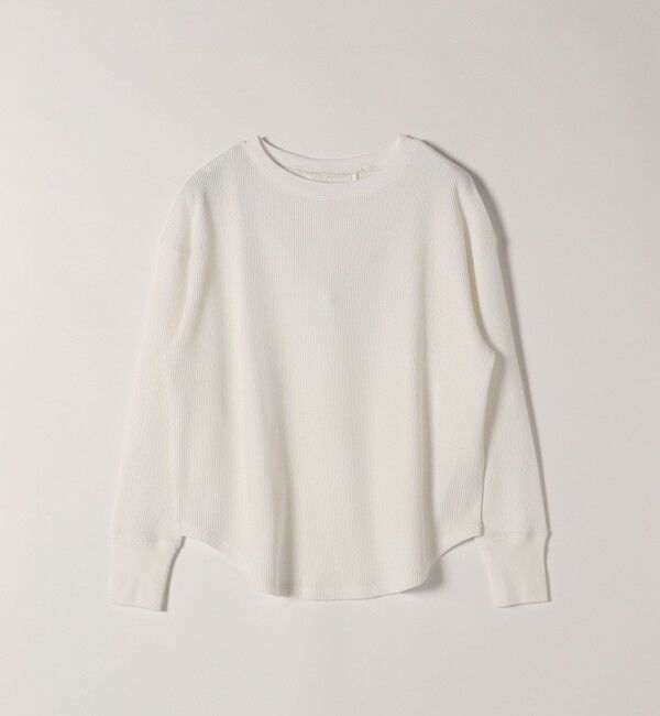 SHIPS any「SHIPS any:〈洗濯機可能〉ワッフル  レースアップ ラウンドヘム プルオーバー」|Tシャツ・カットソー|