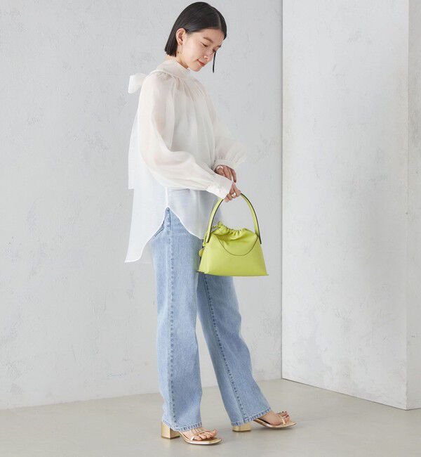 SHIPS for women「《一部追加予約》〈手洗い可能〉オーガンジー リボン ブラウス」|シャツ・ブラウス|