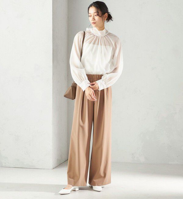 SHIPS for women「《一部追加予約》〈手洗い可能〉オーガンジー リボン ブラウス」|シャツ・ブラウス|