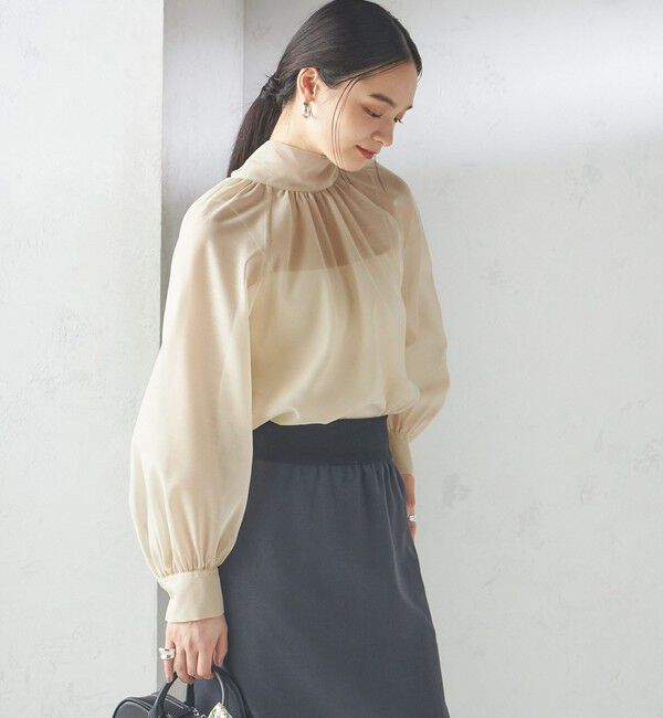 SHIPS for women「《一部追加予約》〈手洗い可能〉オーガンジー リボン ブラウス」|シャツ・ブラウス|