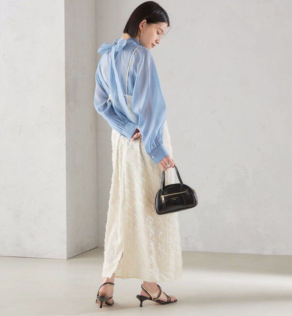 SHIPS for women「《一部追加予約》〈手洗い可能〉オーガンジー リボン ブラウス」|シャツ・ブラウス|