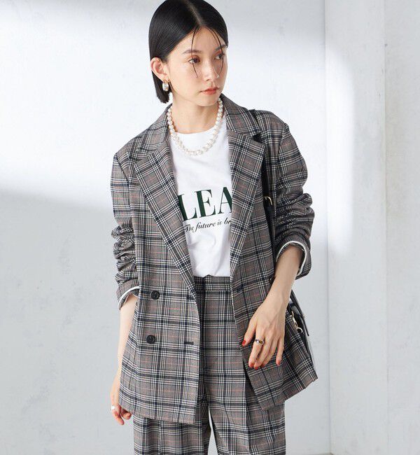 SHIPS for women「〈手洗い可能〉ウール混 チェック ダブルボタン ジャケット」|テーラードジャケット|