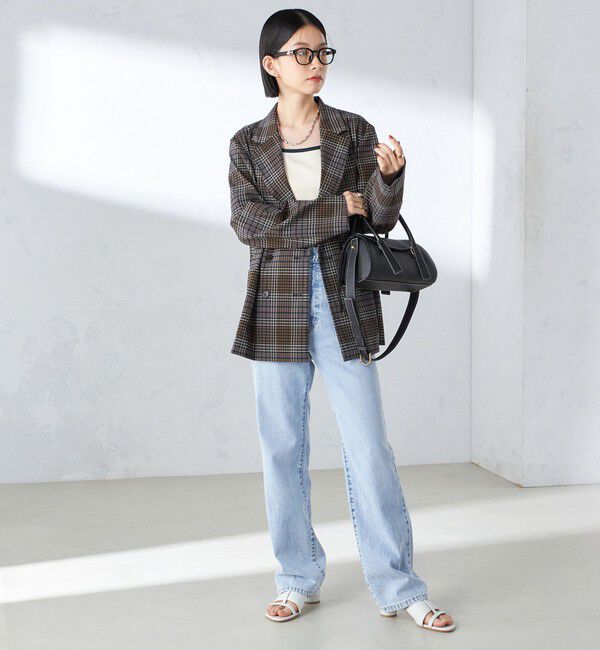 SHIPS for women「〈手洗い可能〉ウール混 チェック ダブルボタン ジャケット」|テーラードジャケット|