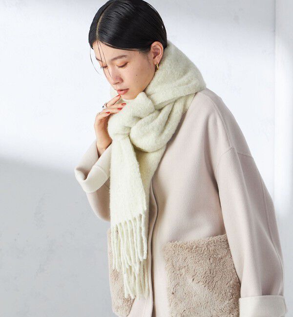 SHIPS for women「刺繍 モへヤ ミックス マフラー」|マフラー|