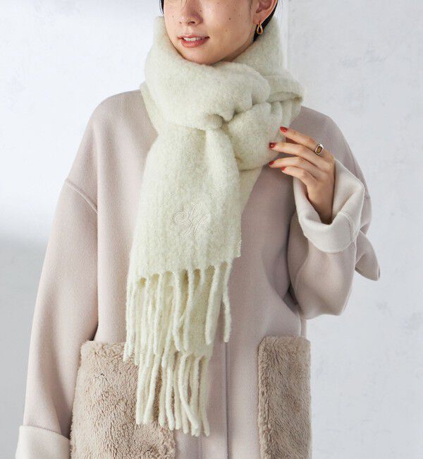 SHIPS for women「刺繍 モへヤ ミックス マフラー」|マフラー|