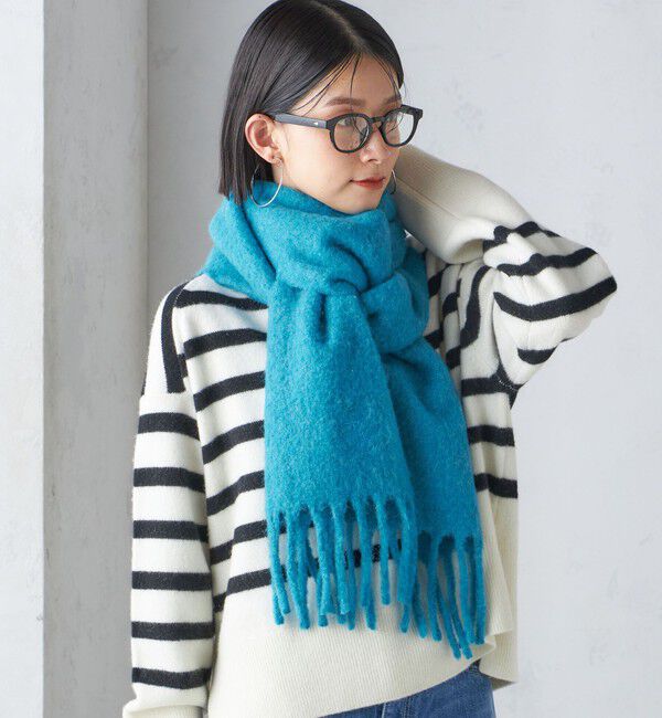 SHIPS for women「刺繍 モへヤ ミックス マフラー」|マフラー|