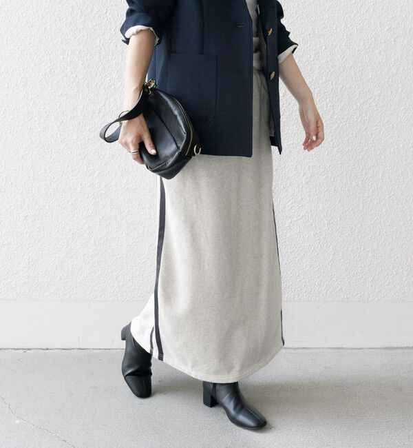 SHIPS any「SHIPS any:〈洗濯機可能〉USAコットン 裏起毛 サイドライン スカート」|スカート|ナチュラル