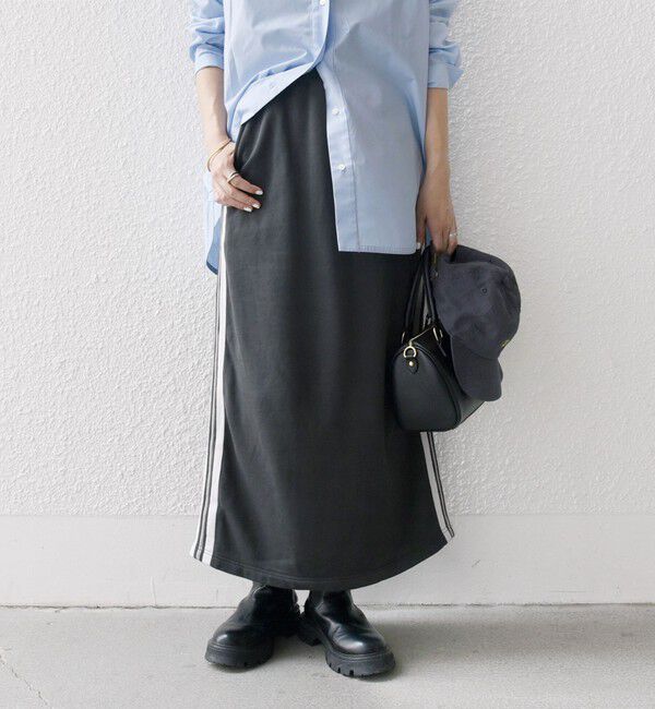 SHIPS any「SHIPS any:〈洗濯機可能〉USAコットン 裏起毛 サイドライン スカート」|スカート|