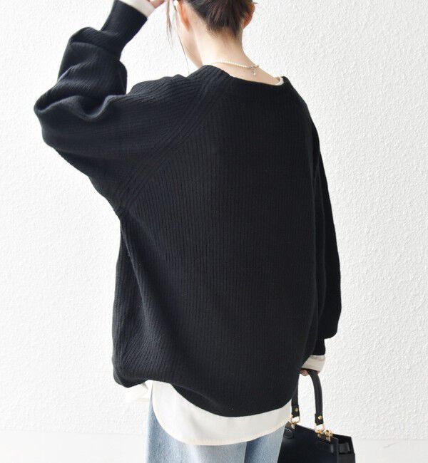 SHIPS any「SHIPS any:〈手洗い可能〉AQUA カシミヤ ミックス ハイネック ニット」|ニット・セーター|ブラック