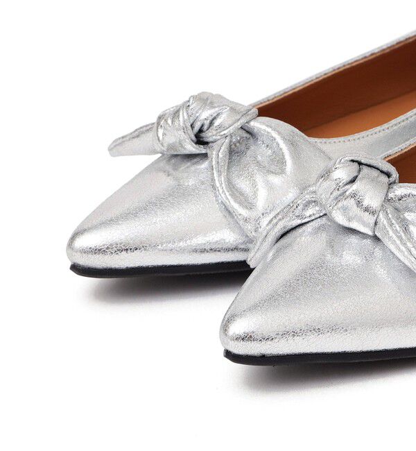 SHIPS any「【SHIPS any別注】eblouna: リボン ポインテッドトゥ フラット パンプス」|パンプス|