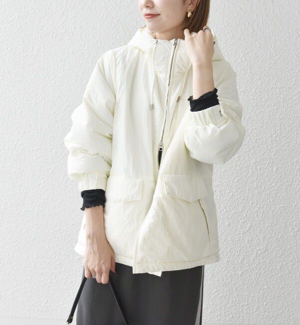 SHIPS any「SHIPS any:〈撥水加工〉中綿 パフ ダブルジップ フーディ ブルゾン」|ブルゾン・スタジャン|