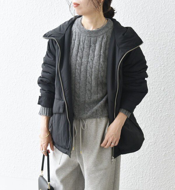 SHIPS any「SHIPS any:〈撥水加工〉中綿 パフ ダブルジップ フーディ ブルゾン」|ブルゾン・スタジャン|