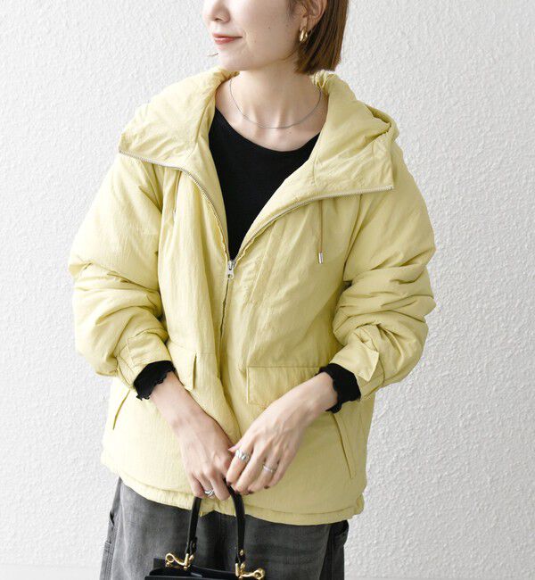 SHIPS any「SHIPS any:〈撥水加工〉中綿 パフ ダブルジップ フーディ ブルゾン」|ブルゾン・スタジャン|