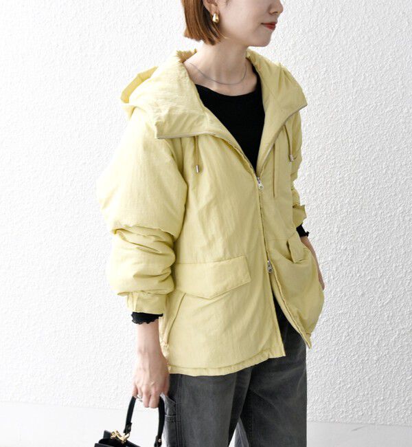 SHIPS any「SHIPS any:〈撥水加工〉中綿 パフ ダブルジップ フーディ ブルゾン」|ブルゾン・スタジャン|