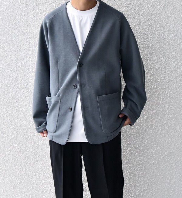 SHIPS any「SHIPS any: 〈洗濯機可能〉ソフトダンボール ウォーム ノーカラー リラックス ジャケット◇」|ノーカラージャケット|