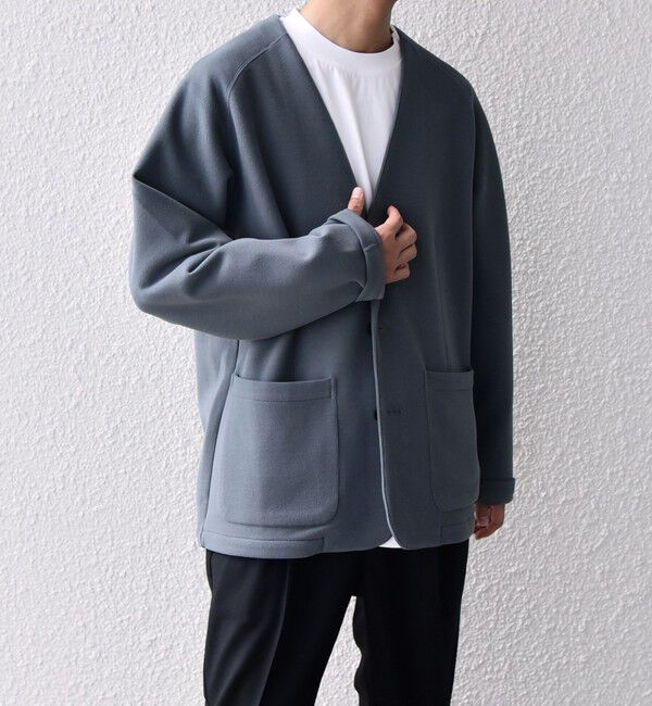 SHIPS any「SHIPS any: 〈洗濯機可能〉ソフトダンボール ウォーム ノーカラー リラックス ジャケット◇」|ノーカラージャケット|