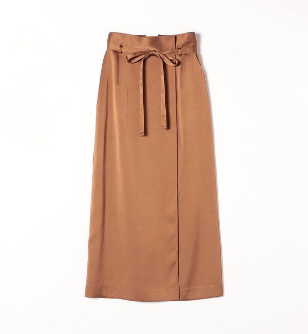 SHIPS any「SHIPS any:〈手洗い可能〉サテン ラップデザイン ロング タイト スカート」|タイト|
