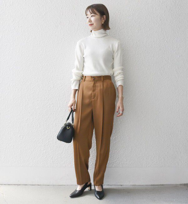 SHIPS any「SHIPS any:〈手洗い可能〉サテン リラックス タック テーパード パンツ」|その他|