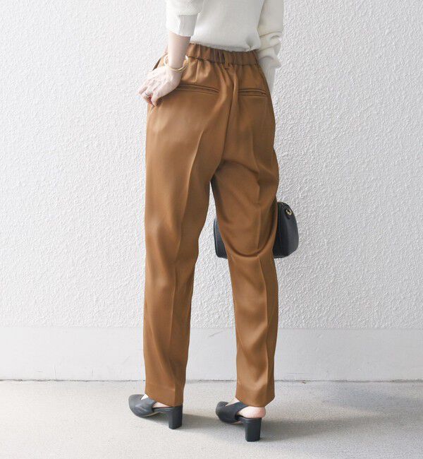 SHIPS any「SHIPS any:〈手洗い可能〉サテン リラックス タック テーパード パンツ」|その他|