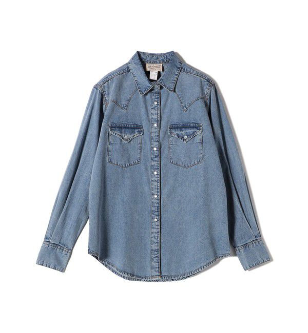 SHIPS for women「ROCKMOUNT:〈洗濯機可能〉デニム ウエスタン エンブロイダリー」|シャツ・ブラウス|ライトブルー