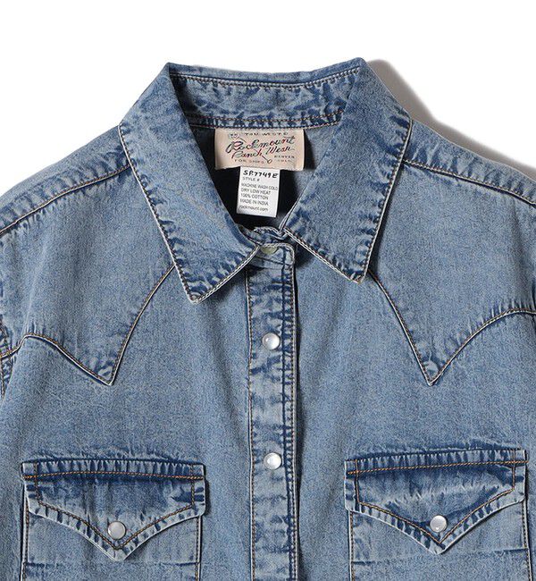SHIPS for women「ROCKMOUNT:〈洗濯機可能〉デニム ウエスタン エンブロイダリー」|シャツ・ブラウス|