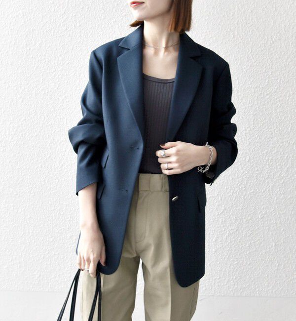 SHIPS any「SHIPS any: オックス シングル テーラード ブレザー ジャケット［NAVY BLUE］」|テーラードジャケット|