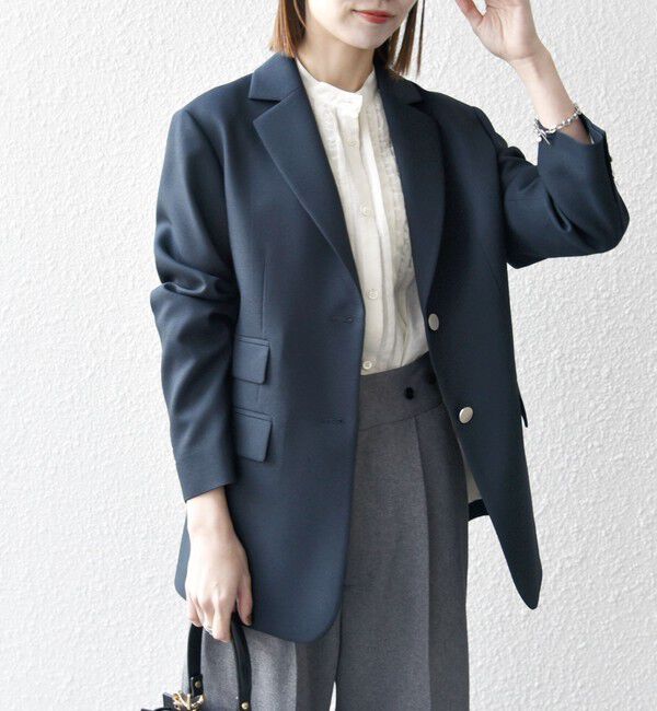 SHIPS any「SHIPS any: オックス シングル テーラード ブレザー ジャケット［NAVY BLUE］」|テーラードジャケット|