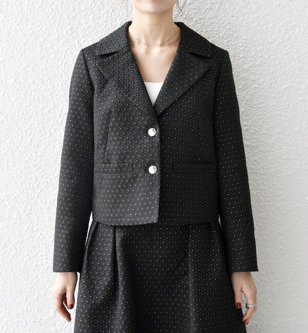 SHIPS any「SHIPS any:〈手洗い可能〉フラワー ジャカード ショート テーラード ジャケット」|テーラードジャケット|