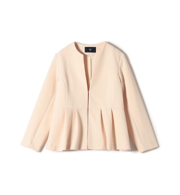 SHIPS Colors 「SHIPS Colors:ストレッチ ジョーゼット ペプラム ジャケット（セットアップ対応可能）◇」|ノーカラージャケット|