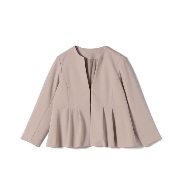 SHIPS Colors 「SHIPS Colors:ストレッチ ジョーゼット ペプラム ジャケット（セットアップ対応可能）◇」|ノーカラージャケット|