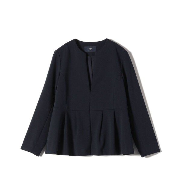 SHIPS Colors 「SHIPS Colors:ストレッチ ジョーゼット ペプラム ジャケット（セットアップ対応可能）◇」|ノーカラージャケット|