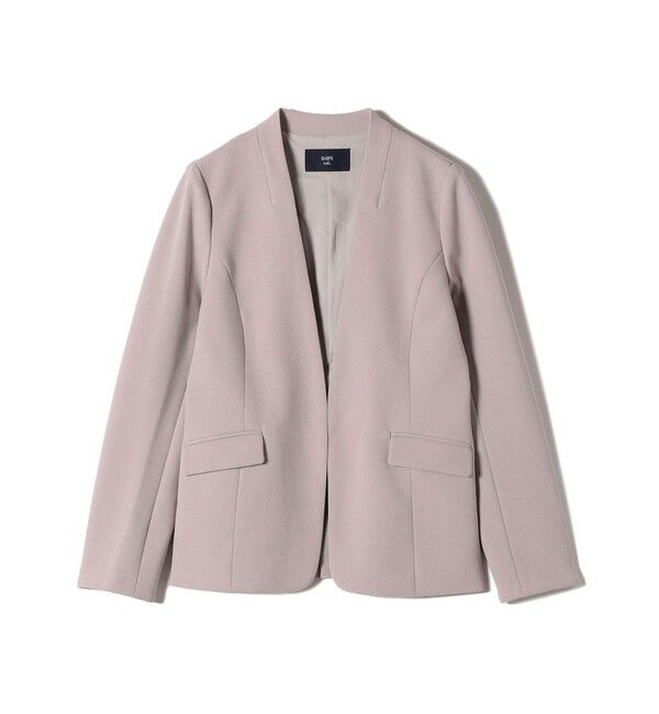 SHIPS Colors 「SHIPS Colors:ストレッチ ジョーゼット Vカラージャケット3 （セットアップ対応可能）◇」|ノーカラージャケット|