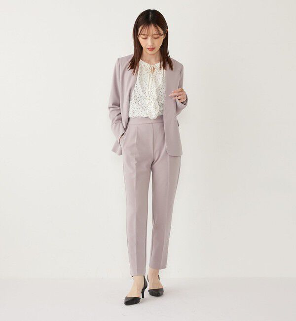 SHIPS Colors 「SHIPS Colors:ストレッチ ジョーゼット Vカラージャケット3 （セットアップ対応可能）◇」|ノーカラージャケット|