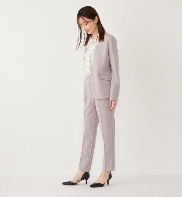 SHIPS Colors 「SHIPS Colors:ストレッチ ジョーゼット Vカラージャケット3 （セットアップ対応可能）◇」|ノーカラージャケット|