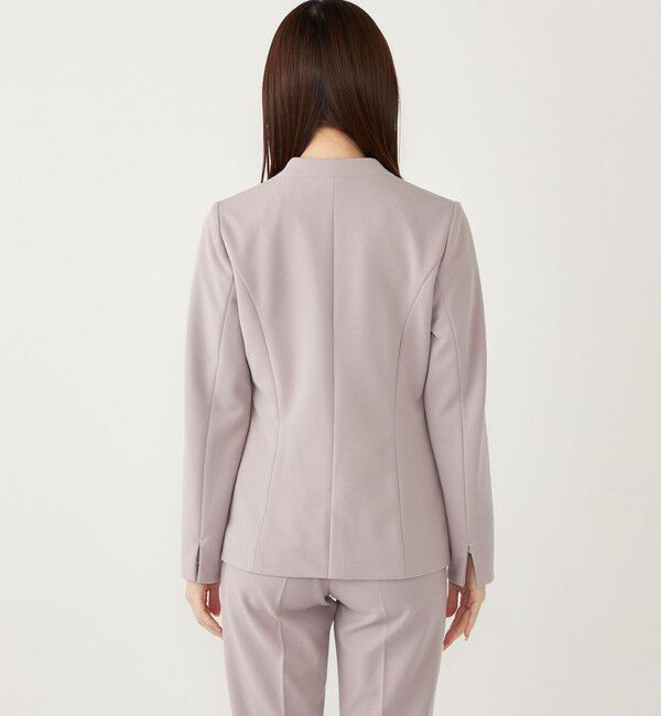 SHIPS Colors 「SHIPS Colors:ストレッチ ジョーゼット Vカラージャケット3 （セットアップ対応可能）◇」|ノーカラージャケット|