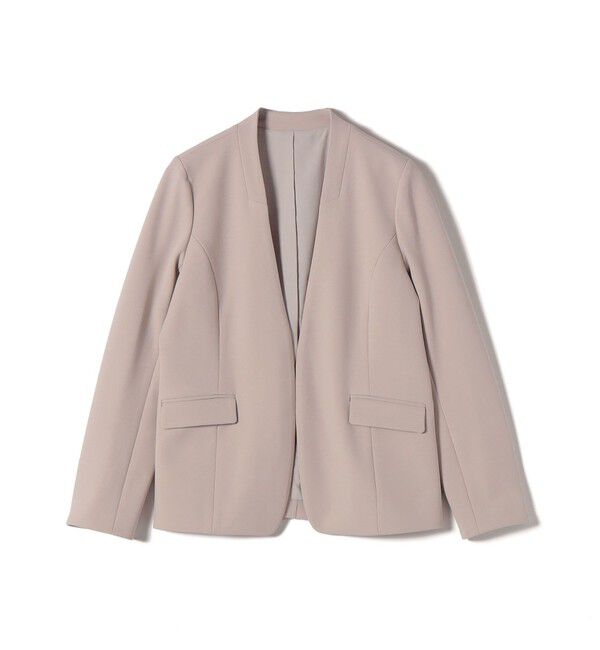 SHIPS Colors 「SHIPS Colors:ストレッチ ジョーゼット Vカラージャケット3 （セットアップ対応可能）◇」|ノーカラージャケット|