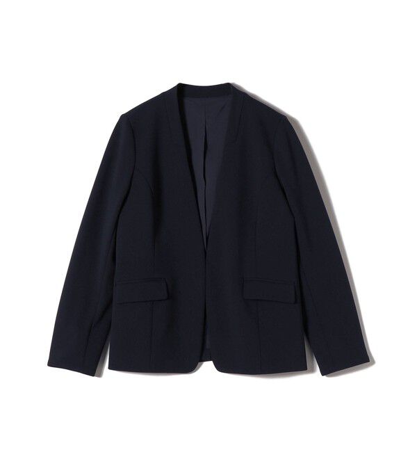 SHIPS Colors 「SHIPS Colors:ストレッチ ジョーゼット Vカラージャケット3 （セットアップ対応可能）◇」|ノーカラージャケット|