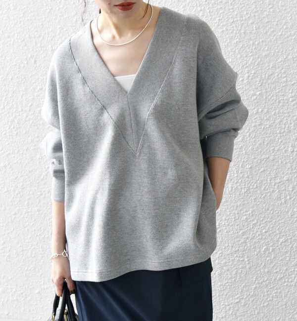 SHIPS any「【WEB限定】SHIPS any:〈手洗い可能〉サカリバ 深Vネック ルーズ プルオーバー」|プルオーバー|