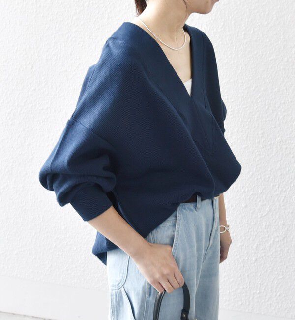 SHIPS any「【WEB限定】SHIPS any:〈手洗い可能〉サカリバ 深Vネック ルーズ プルオーバー」|プルオーバー|