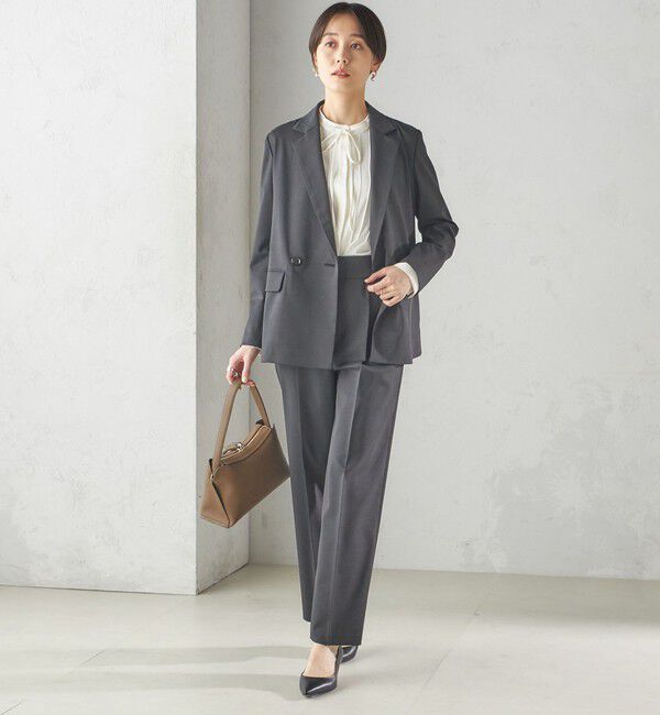 SHIPS for women「〈手洗い可能〉ツイル ダブル ジャケット（セットアップ対応）」|テーラードジャケット|