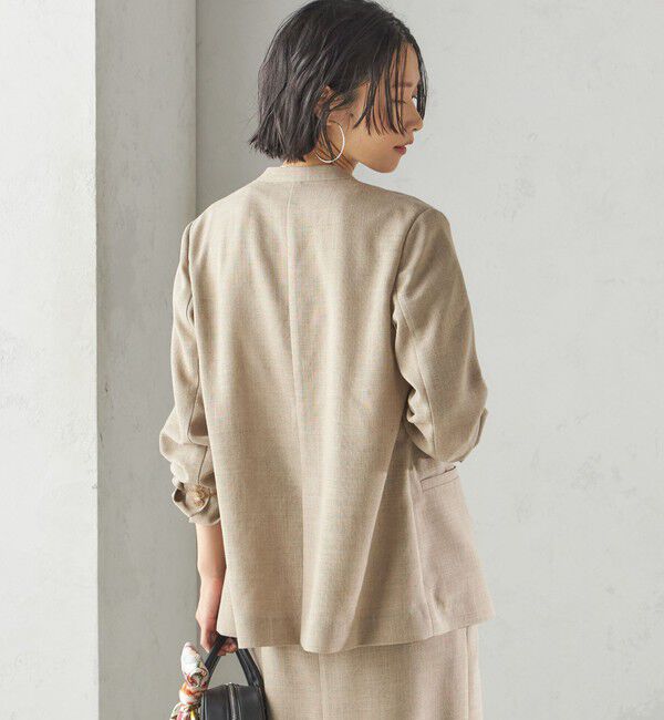 SHIPS for women「〈手洗い可能〉Asami 麻調合繊 カラーレス ジャケット」|ノーカラージャケット|