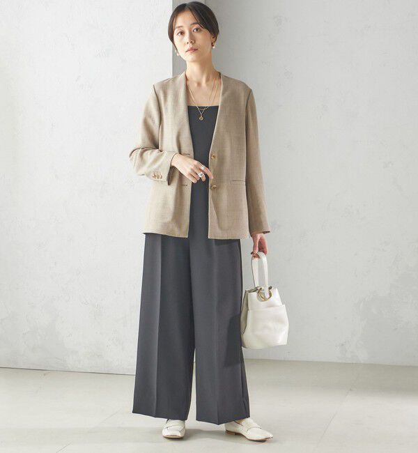 SHIPS for women「〈手洗い可能〉Asami 麻調合繊 カラーレス ジャケット」|ノーカラージャケット|