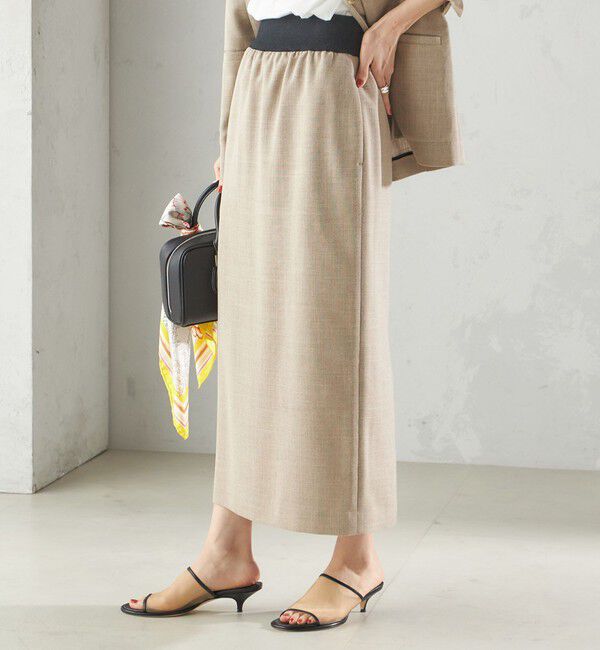 SHIPS for women「〈手洗い可能〉Asami 麻調合繊 ウエスト リブ タイト スカート」|タイト|