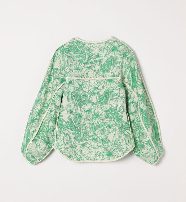 quaranciel「quaranciel: フラワー ジャカード パイピング ノーカラー ジャケット」|ノーカラージャケット|