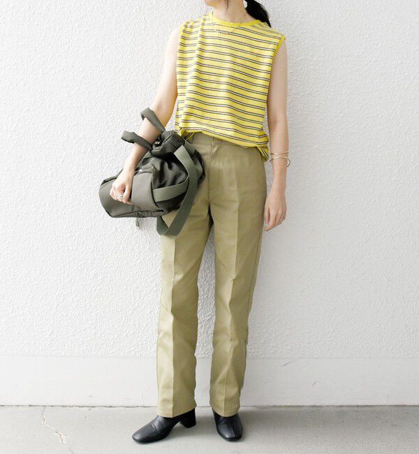 SHIPS any「SHIPS any:〈洗濯機可能〉パイル ボーダー ノースリーブ TEE」|タンクトップ|