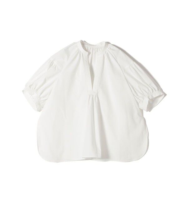 SHIPS for women「〈接触冷感 / 撥水加工〉TEX BRID(R)タフタ スキッパー 5分袖 ブラウス」|シャツ・ブラウス|